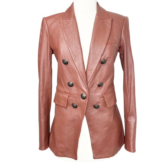 VERONICA BEARD Gaya Leather Dickey Blazer Jacket | 0 Rust $1395 New with Tags - Picture 3 of 16